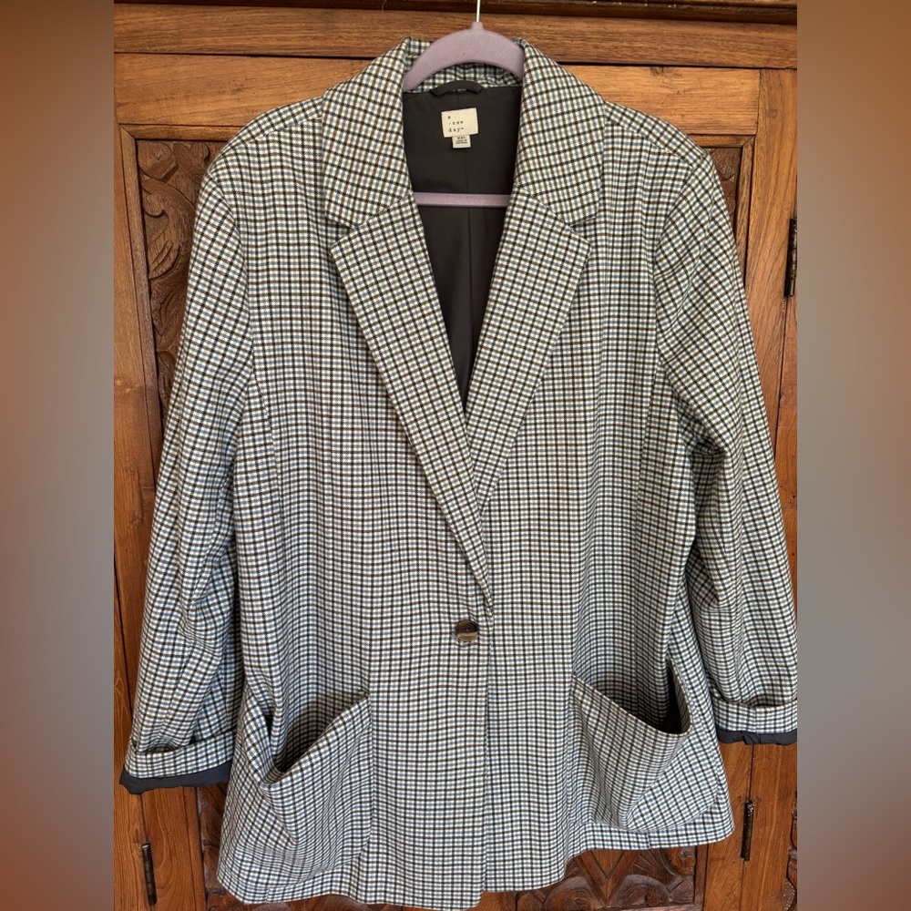 A New Day Monochrome Checkered Blazer